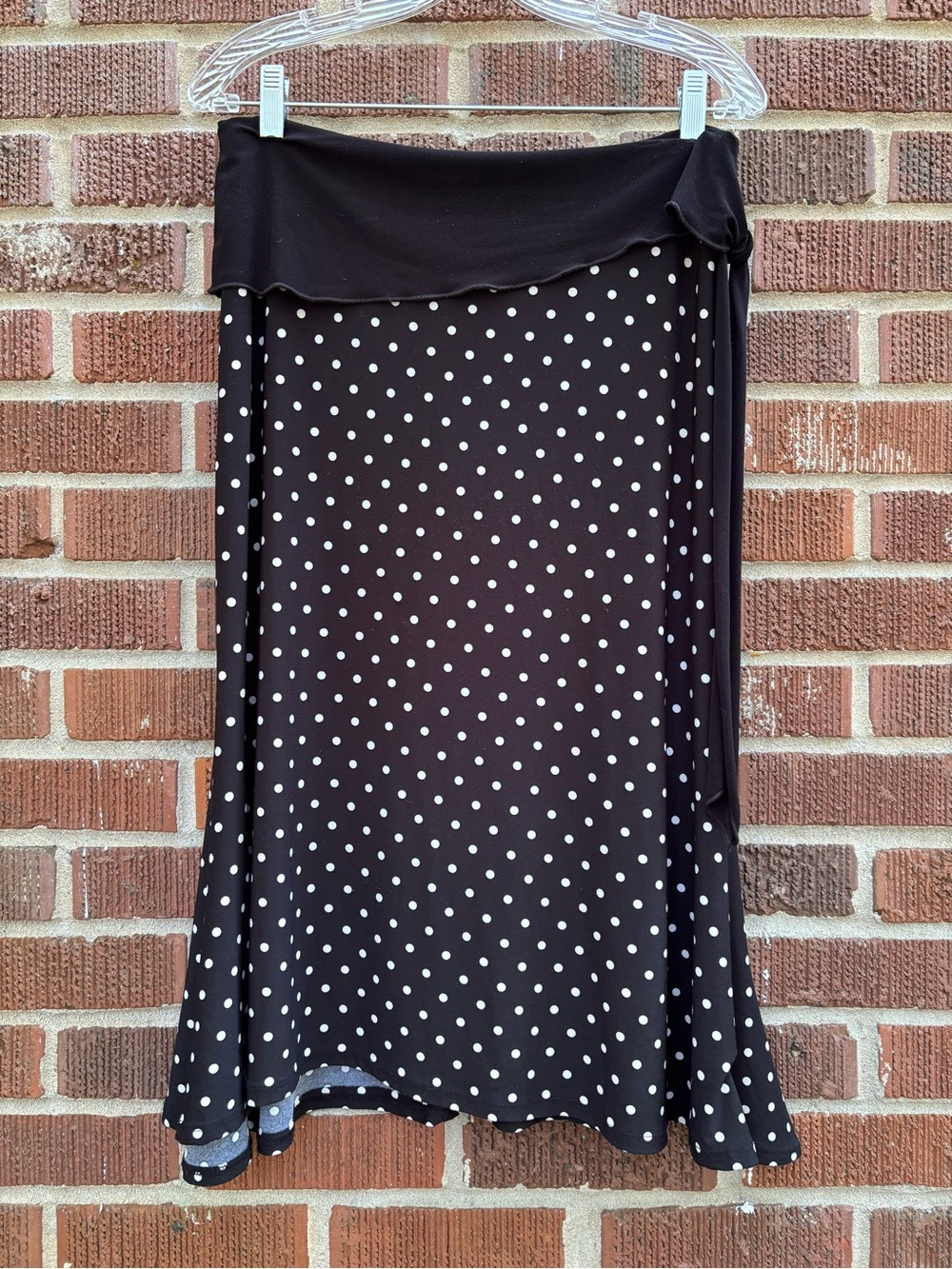 Carole Little Sz M Polka Dot Flare Midi Skirt Whimsigoth Boho Retro Vintage 90’s